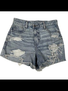 American Eagle Women’s Size 2 Curvy Mom Short Shorts Jean Distressed Strigid